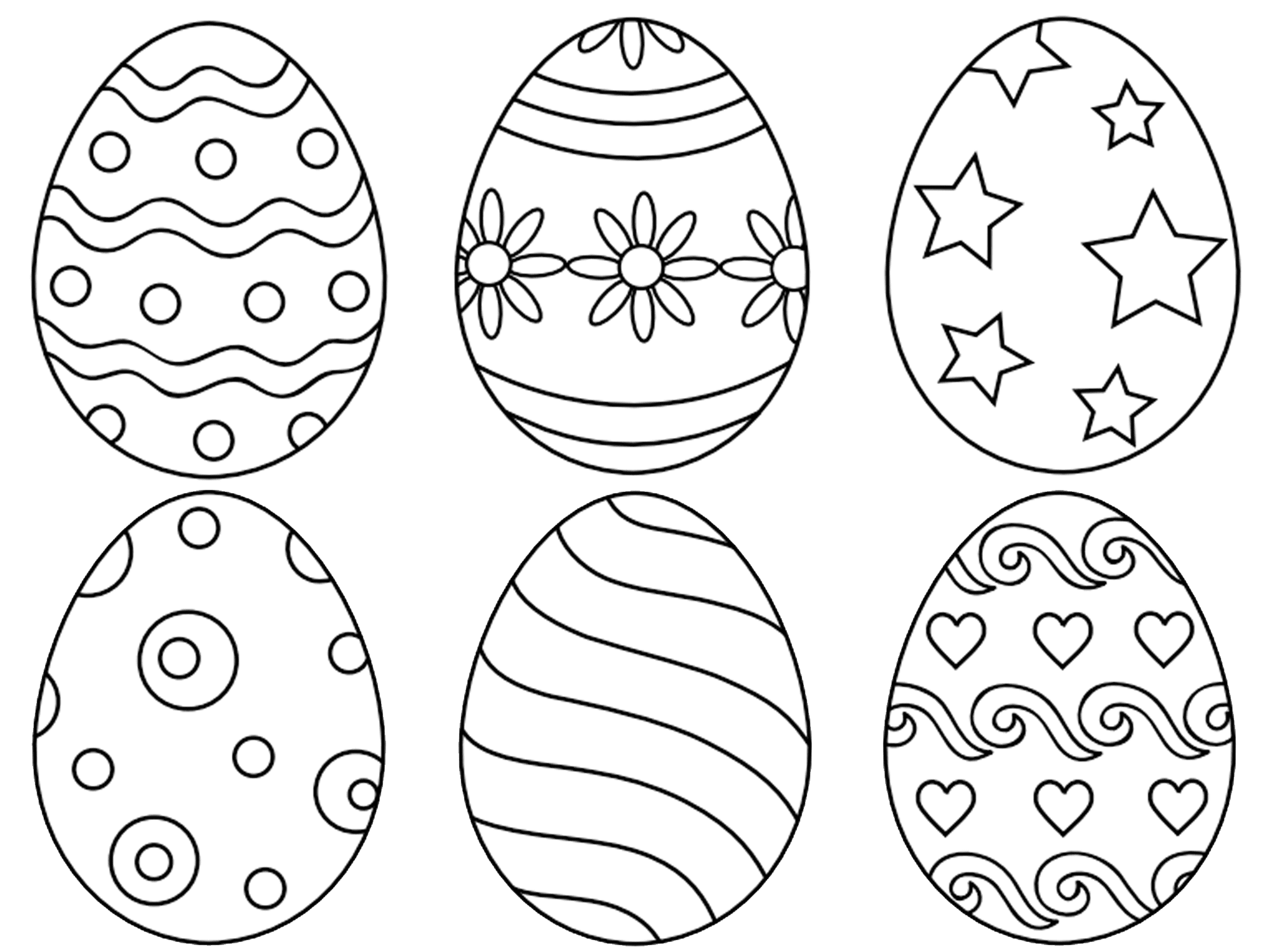 Раскраски Пасхальных яиц для детей распечатать бесплатно или скачать