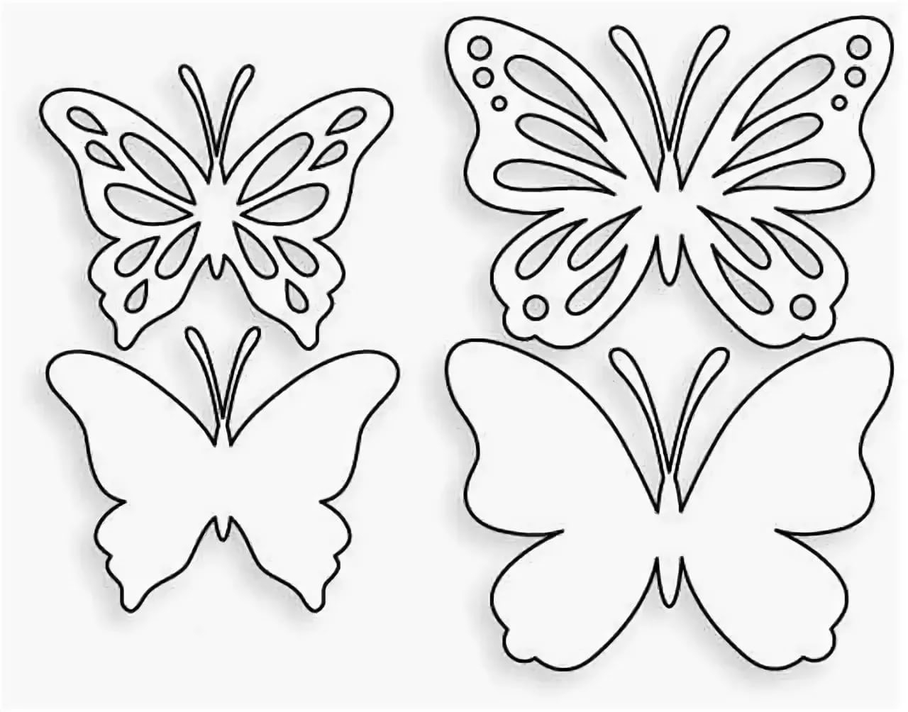 Трафареты бабочек для вырезания из бумаги