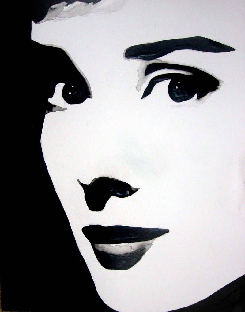 Рисунок черно белой краской. Энди Уорхол Одри Хепберн портрет. Контрастный рисунок. Контрастный портрет. Контрастное изображение.
