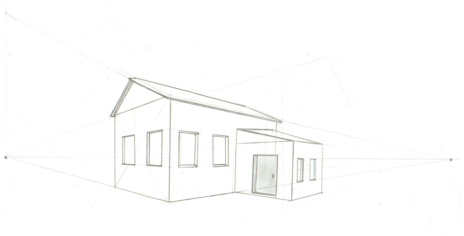 Дом в перспективе рисунок карандашом угловой - 80 фото