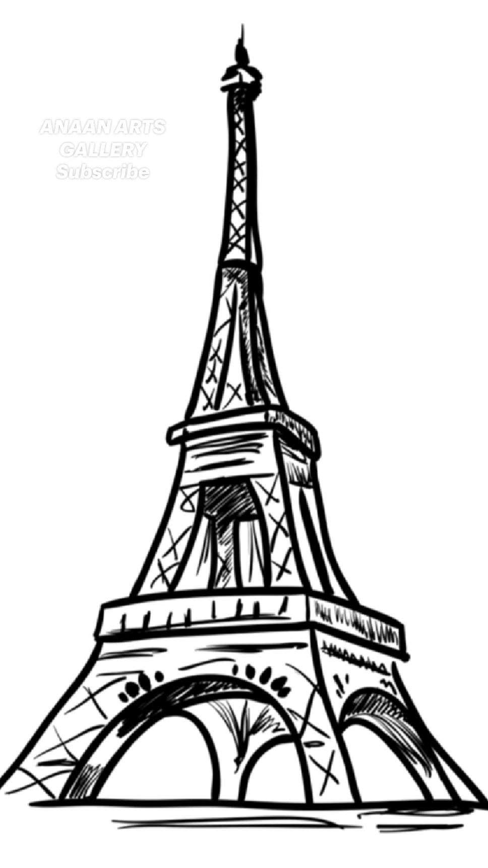 рисованная эйфелева башня