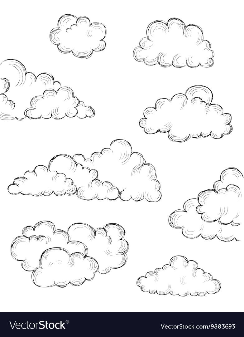 нарисованные облака картинки