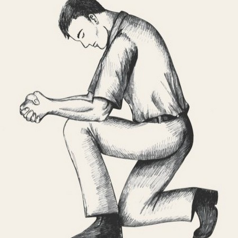 Человек на коленях рисунок карандашом - 65 фото