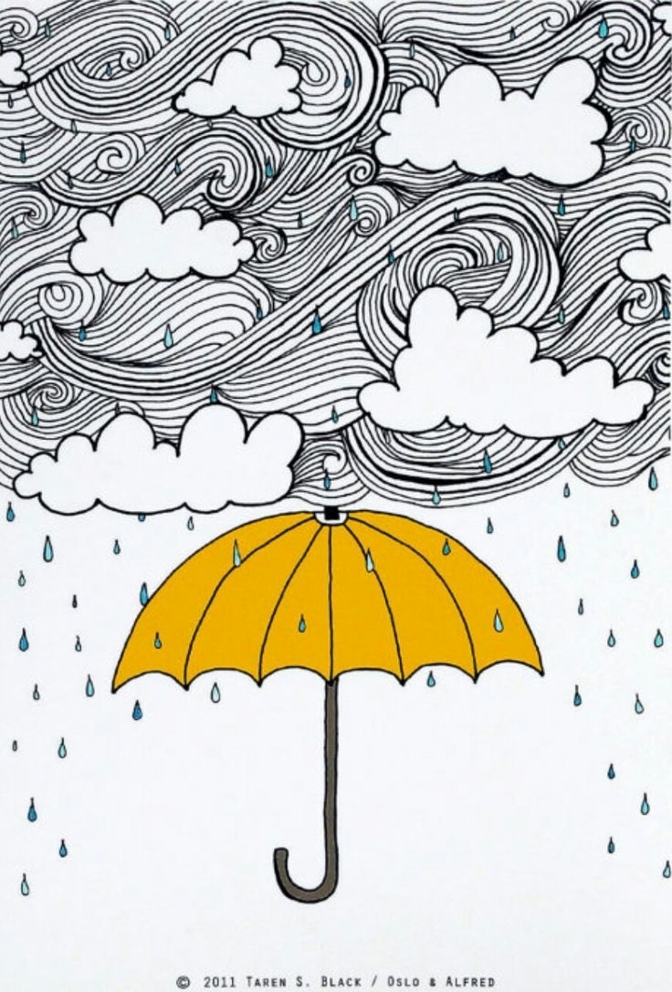 Рисунок дождя карандашом