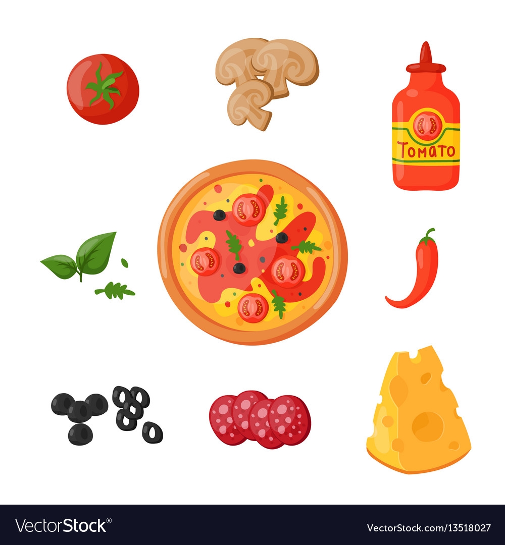 Ингредиенты для пиццы рисунок - 49 фото