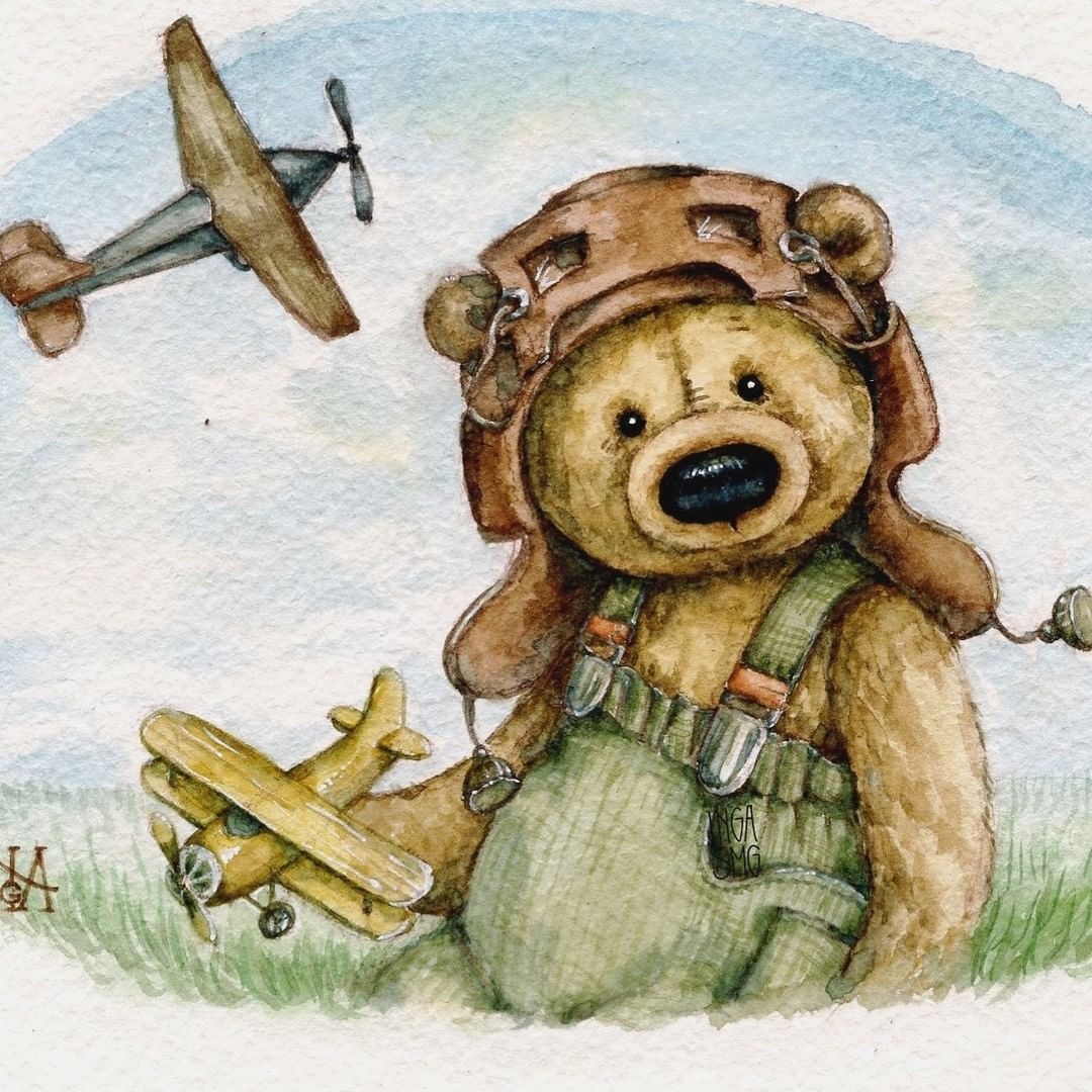 медведь на самолете картинки