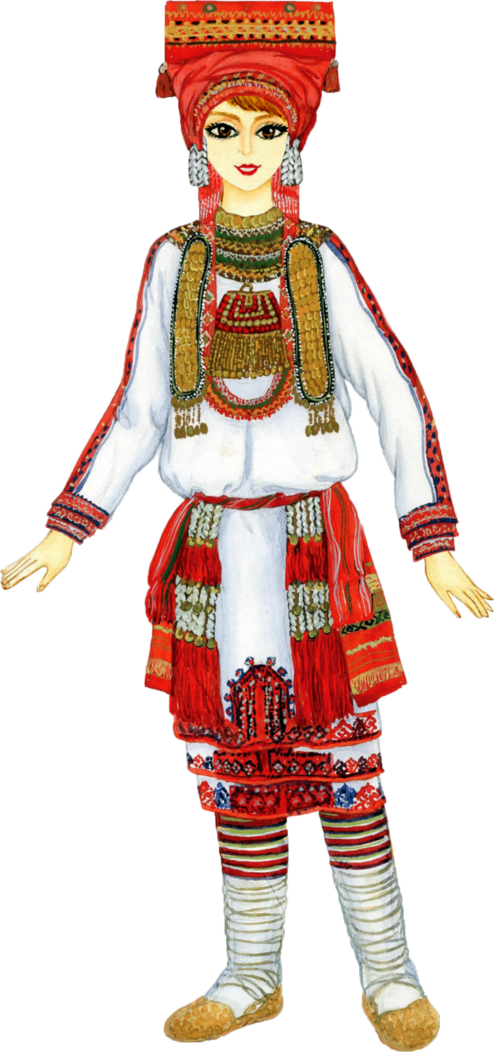 Мордовский национальный костюм рисунок