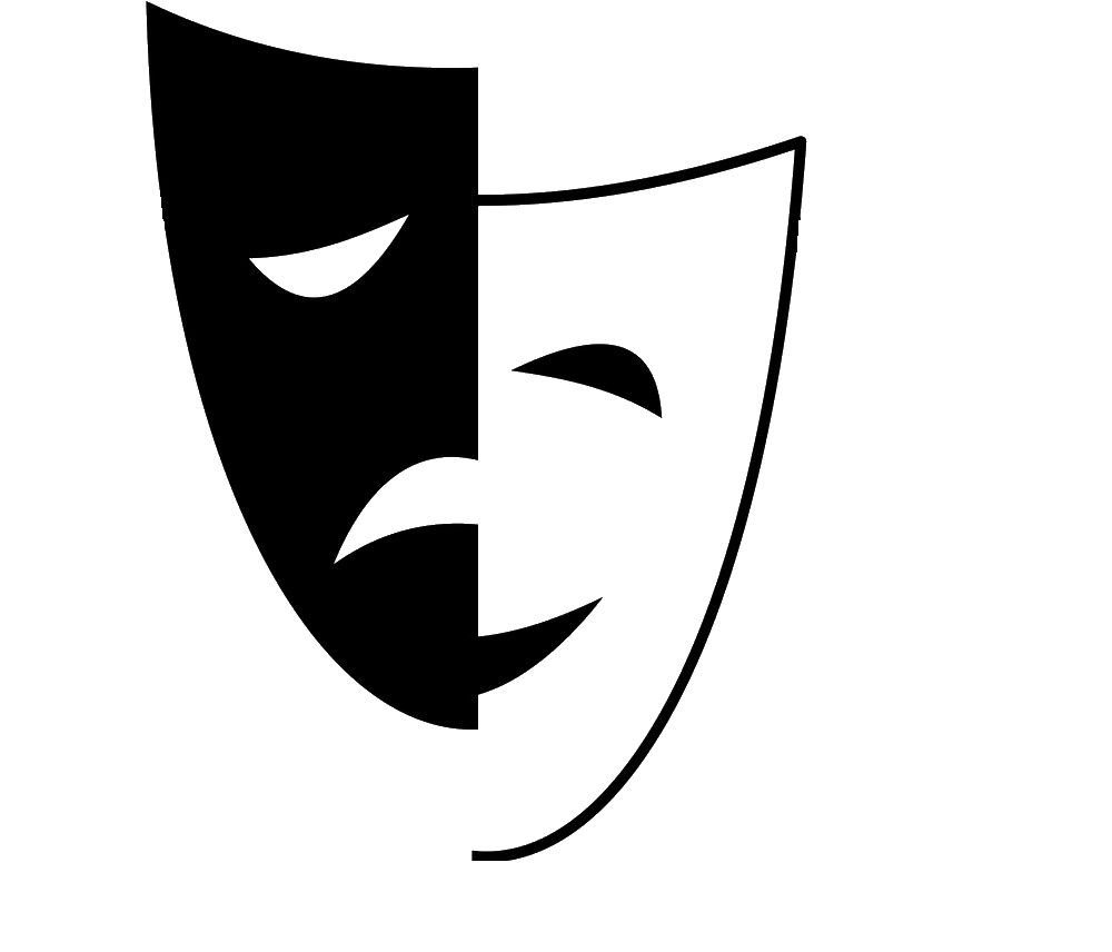Театральные маски. Театральные маски силуэт. Театральные маски черно белые. Маски символ театра. Театральная маска для печати