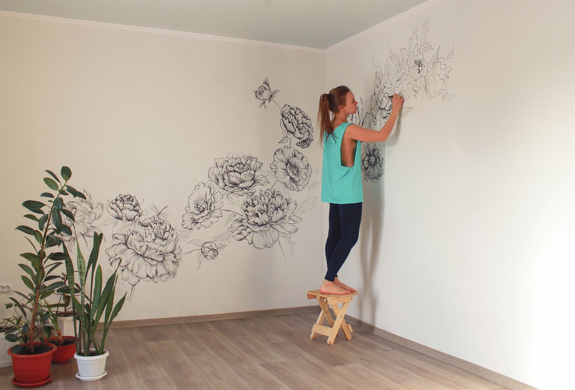 Рисунки на стенах в квартире