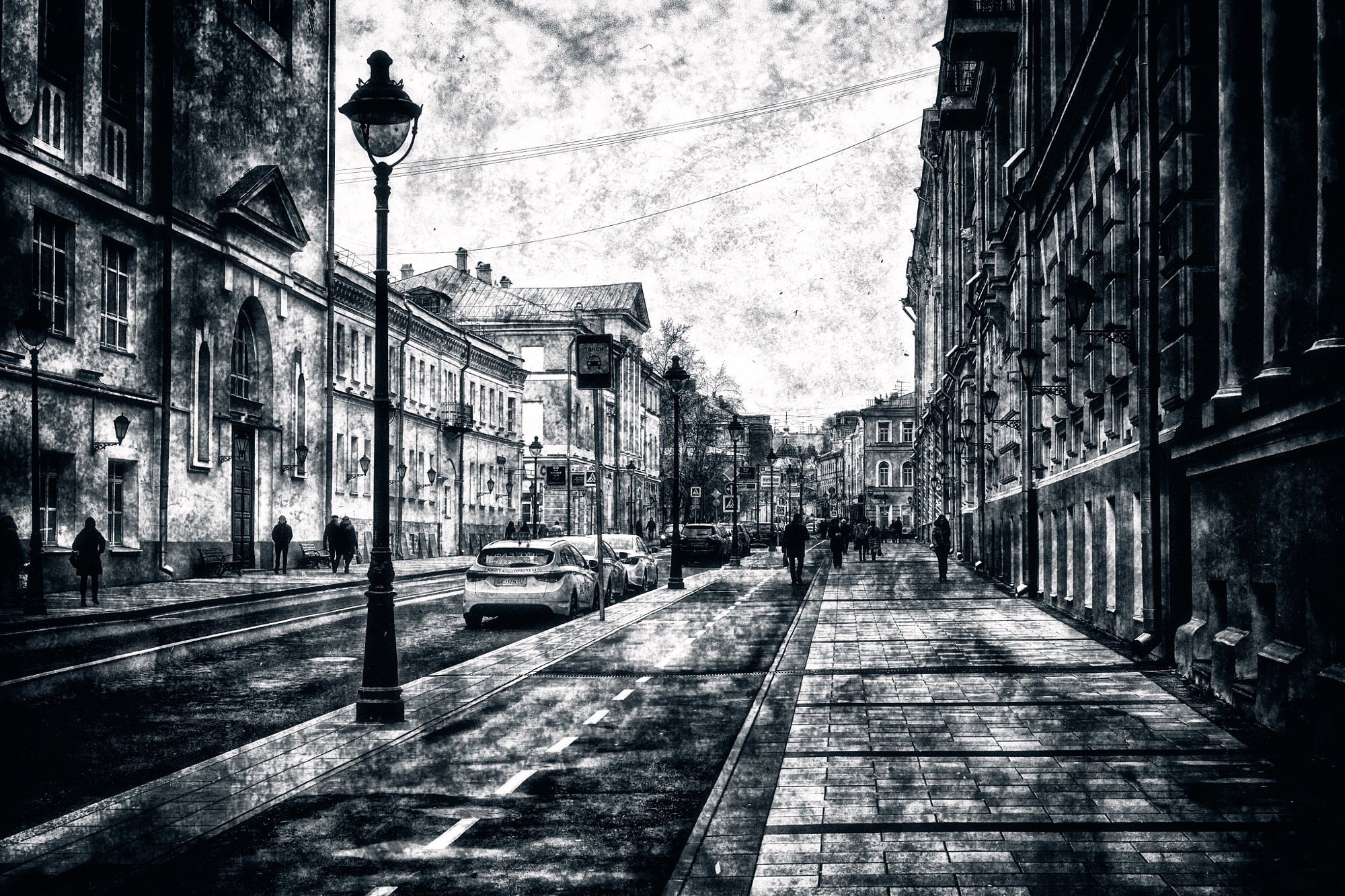 Город черно белый рисунок - 75 фото