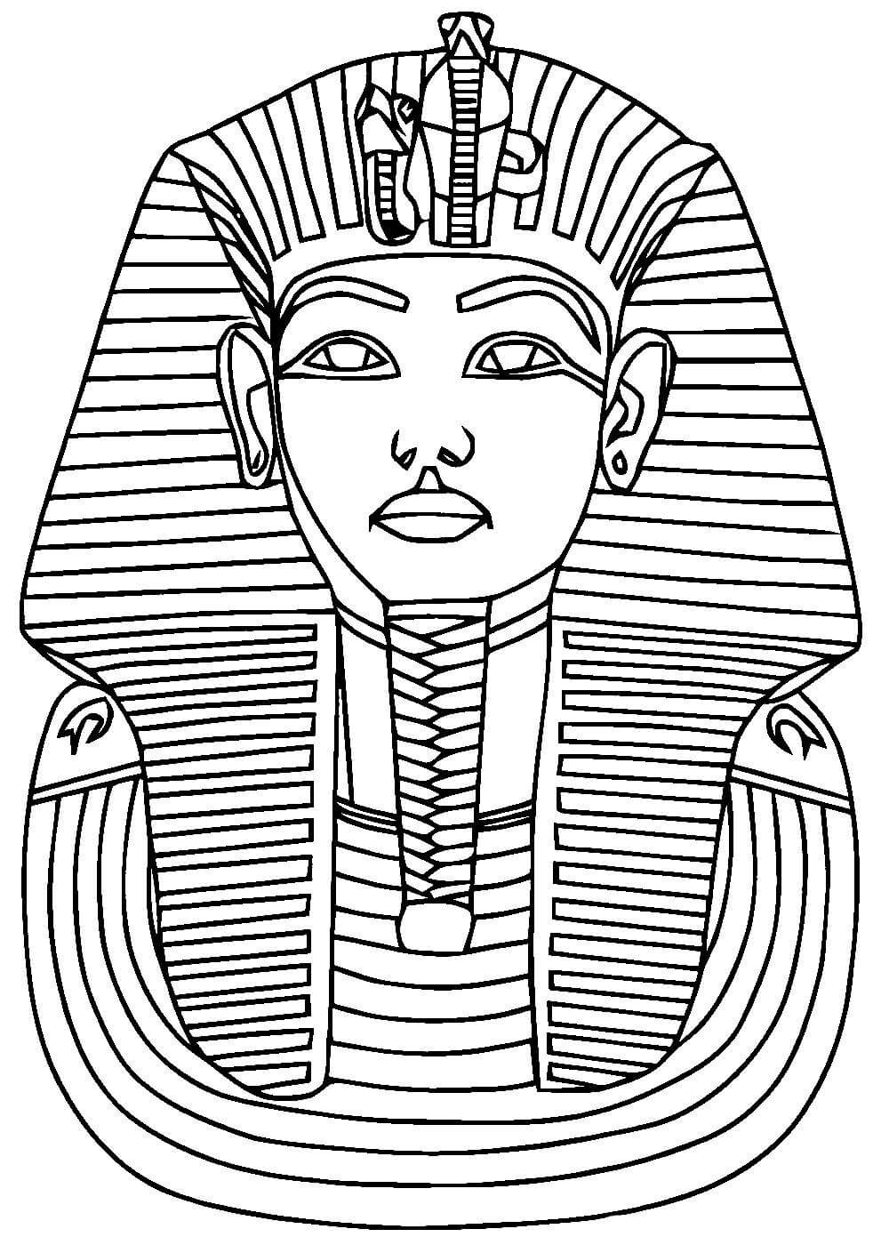 Раскраски для мальчиков Дорисуй золотую маску фараона тутанхамона