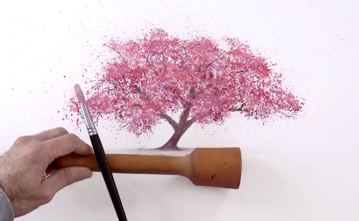 Как нарисовать дерево сакуры. Сакура рисунок. Рисование дерева Сакуры. Дерево Сакуры красками. Сакура рисунок красками.