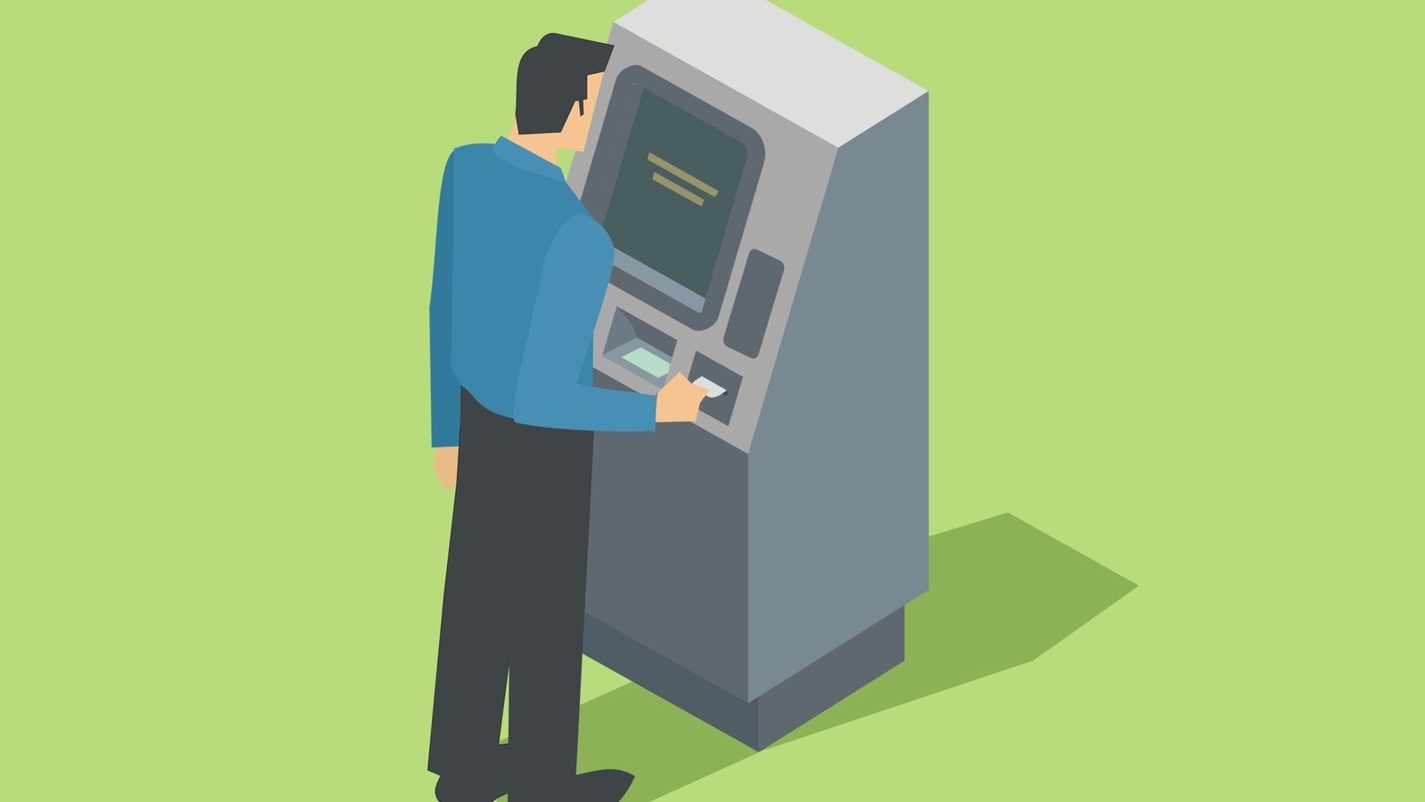 Люди активно используют банкоматы в повседневной жизни. Банкомат иллюстрация. Банкомат мультяшный. Человек у терминала. Банкомат арт.