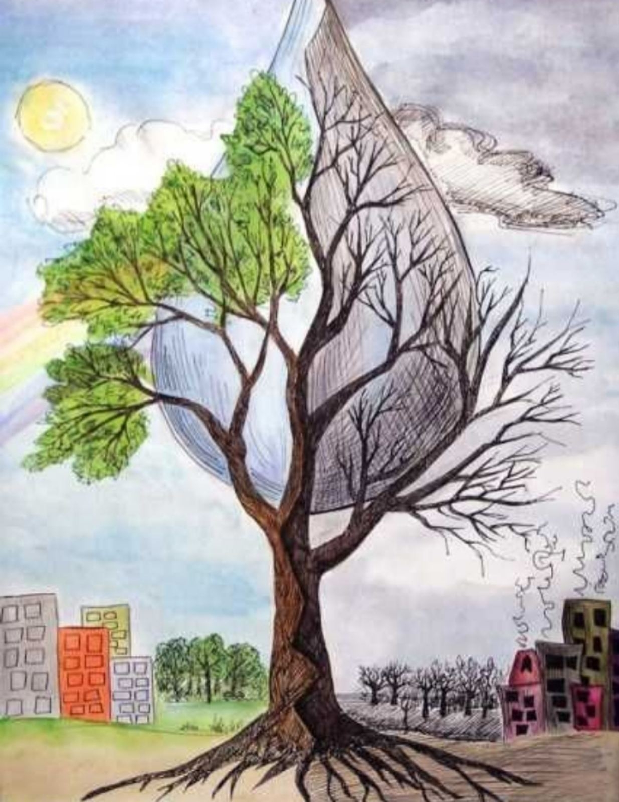 Рисунок год экология. Экология рисунок. Рисование на тему экология. Рисунок на экологическую тему. Человек и природа рисунок.