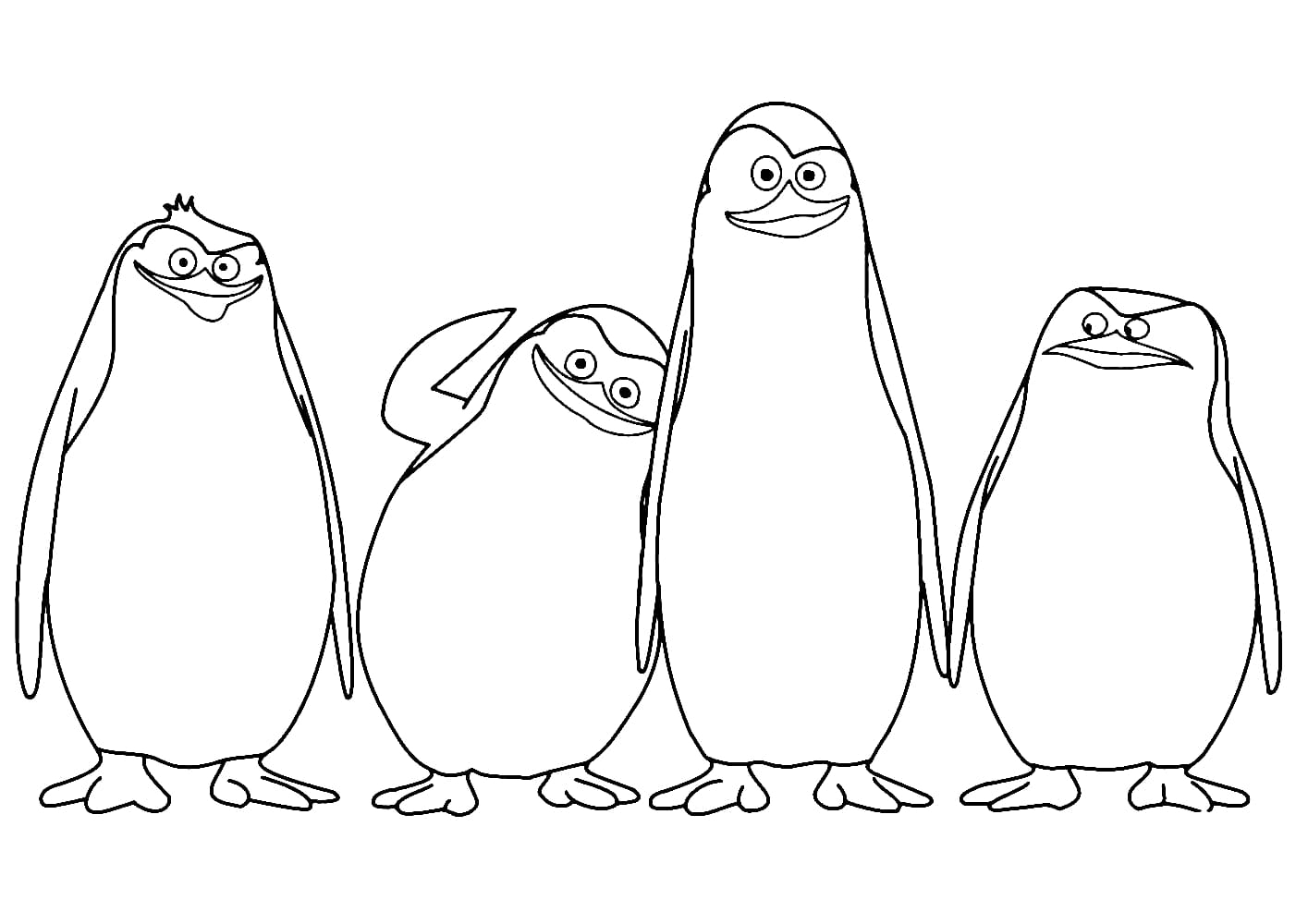 Как нарисовать пингвинов из Мадагаскара поэтапно