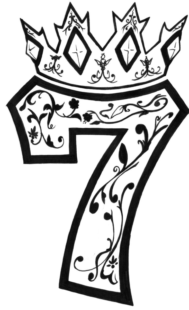 Раскраска: спрятанная цифра «7»