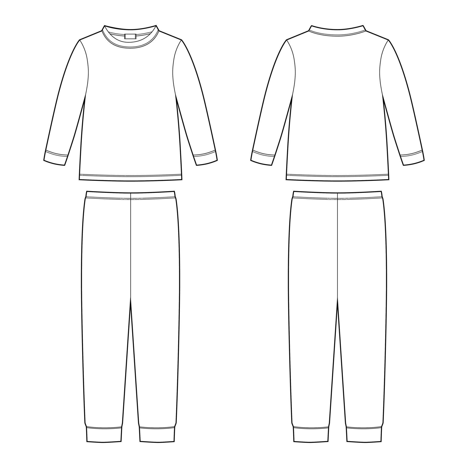 Технический эскиз пижамы
