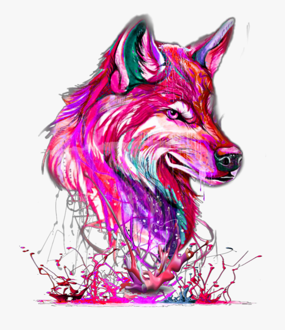 Волки крутые арты. Розовый волк. Разноцветный волк. Фиолетовый волк арт.
