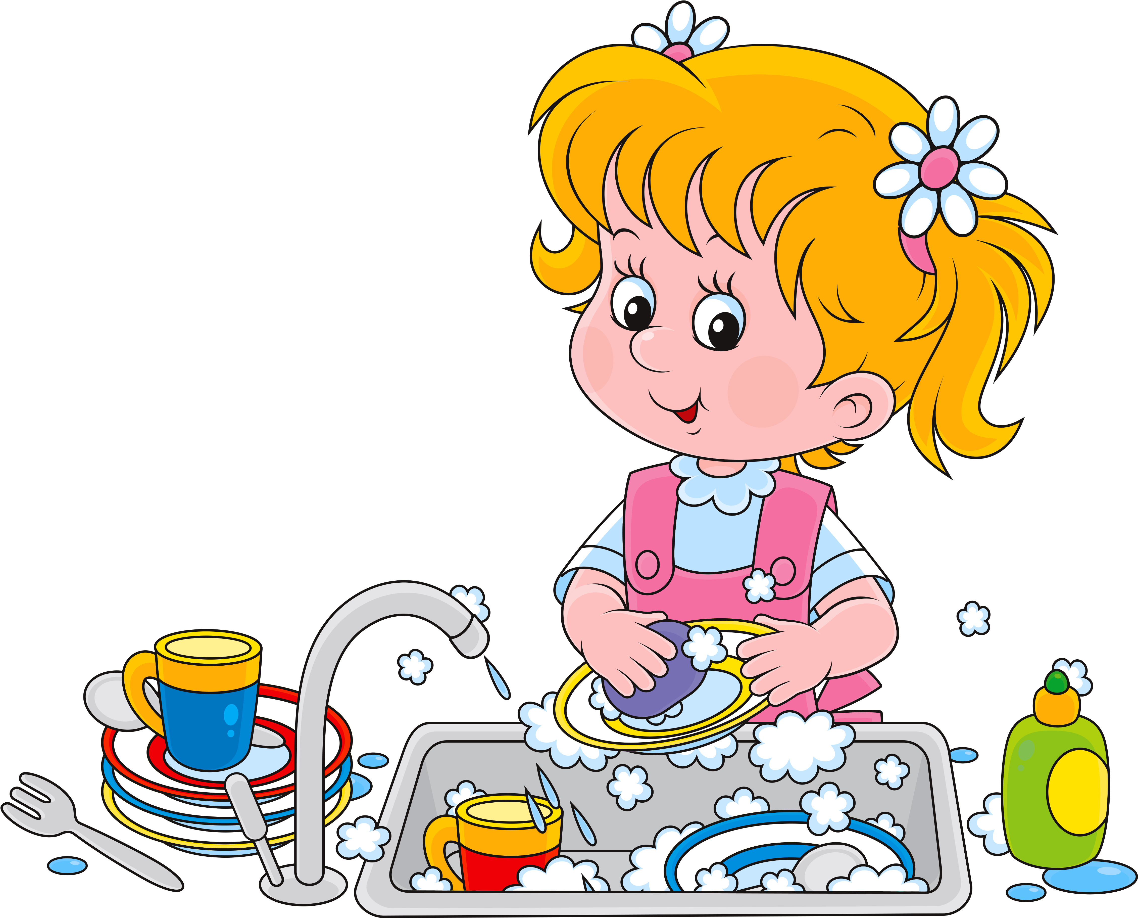Дети мамины помощники. Мытье посуды для детей. Девочка моет посуду. Мытье посуды иллюстрации для детей.