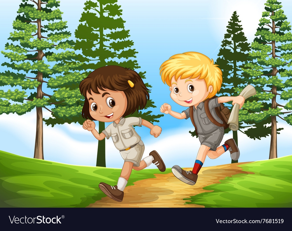 дети идут в лес картинки
