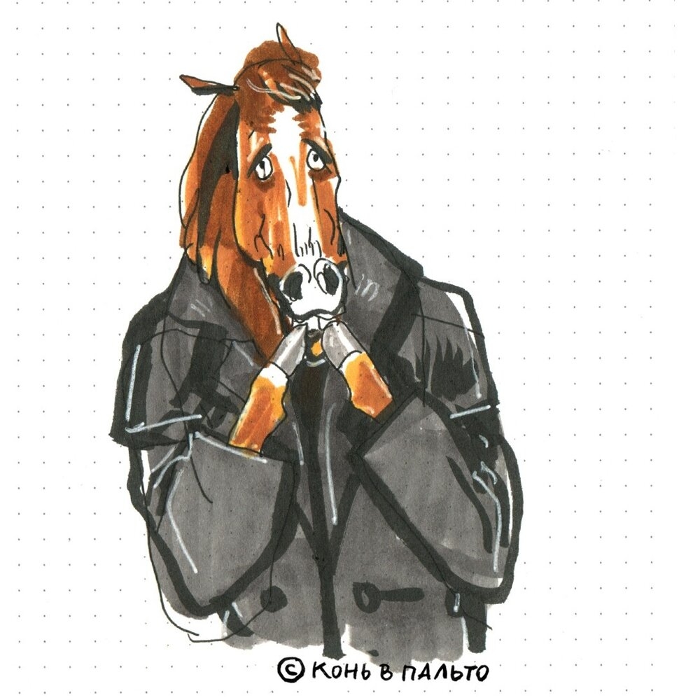 Конь в пальто рисунок