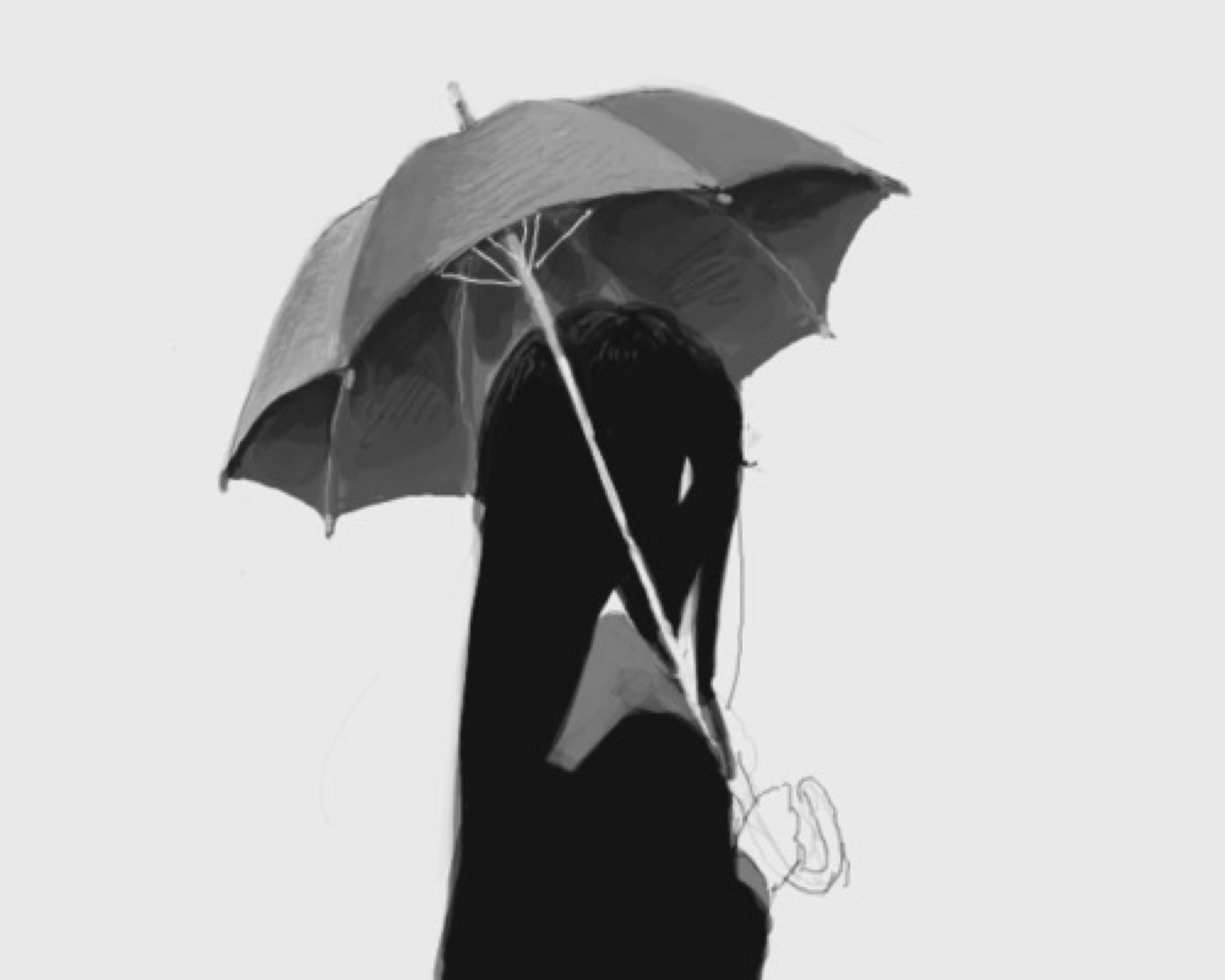 Девочка с зонтиком рисунок