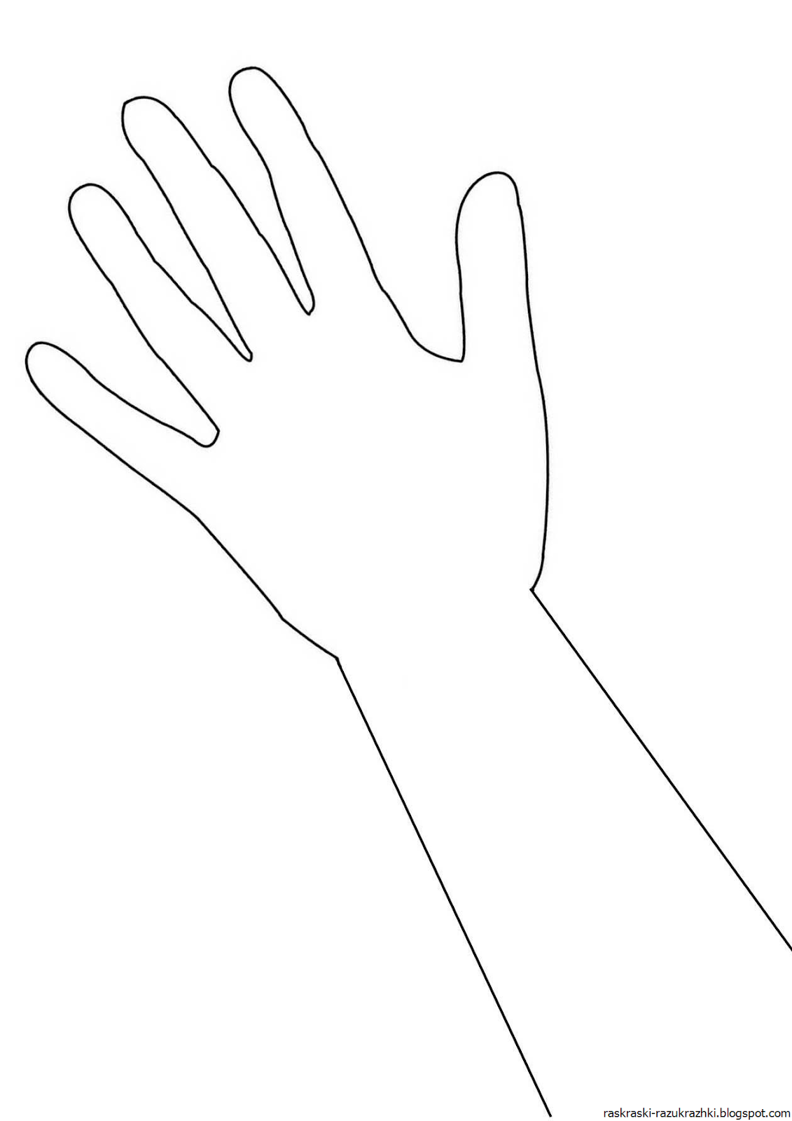 Раскраска рука с длинными ногтями распечатать