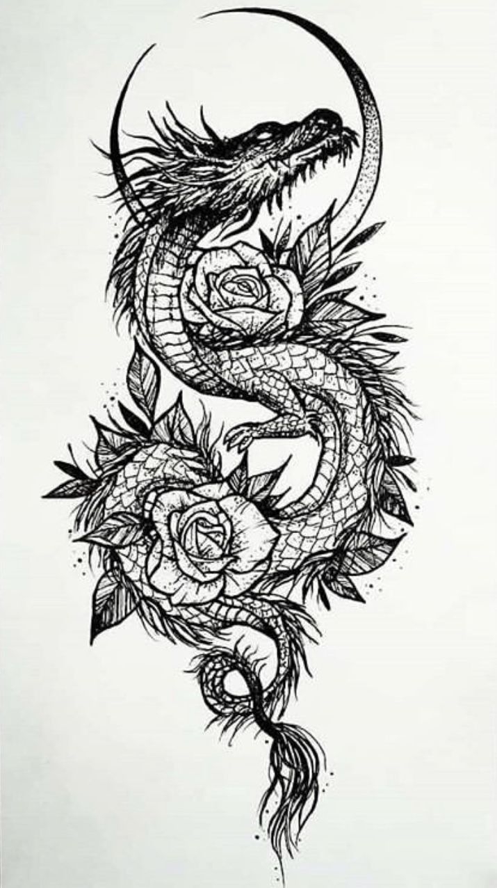 Эскиз тату дракон | Body art tattoos, Dragon tattoo designs, Dragon tattoo for women