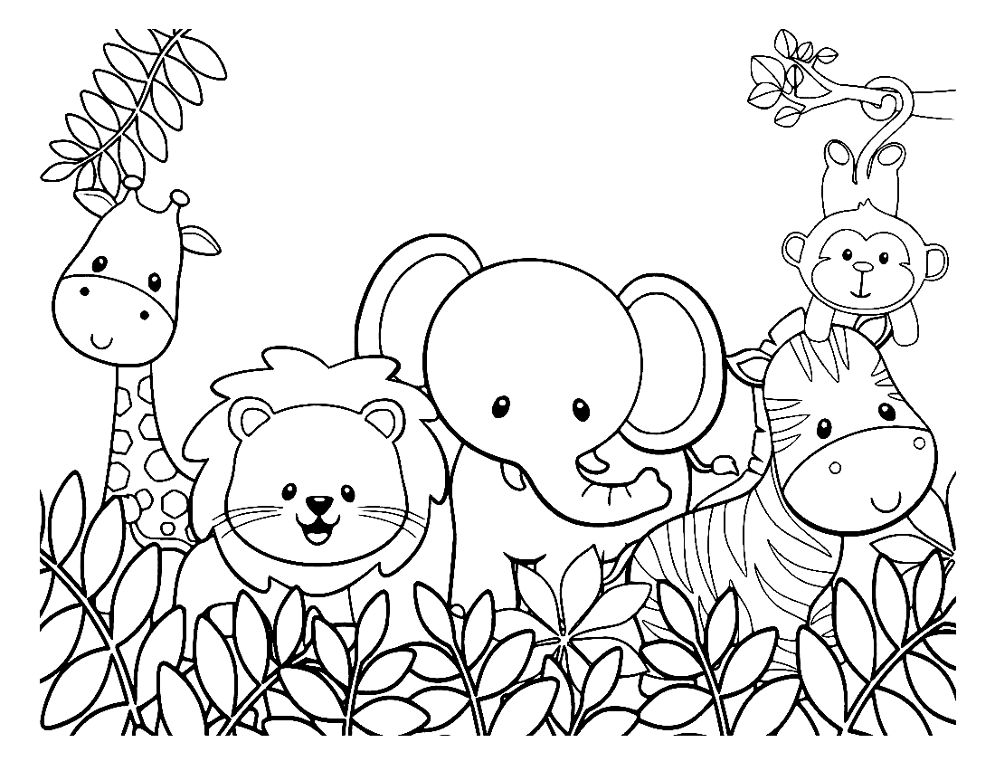 Раскраска для детей «Джунгли» (формат A3)