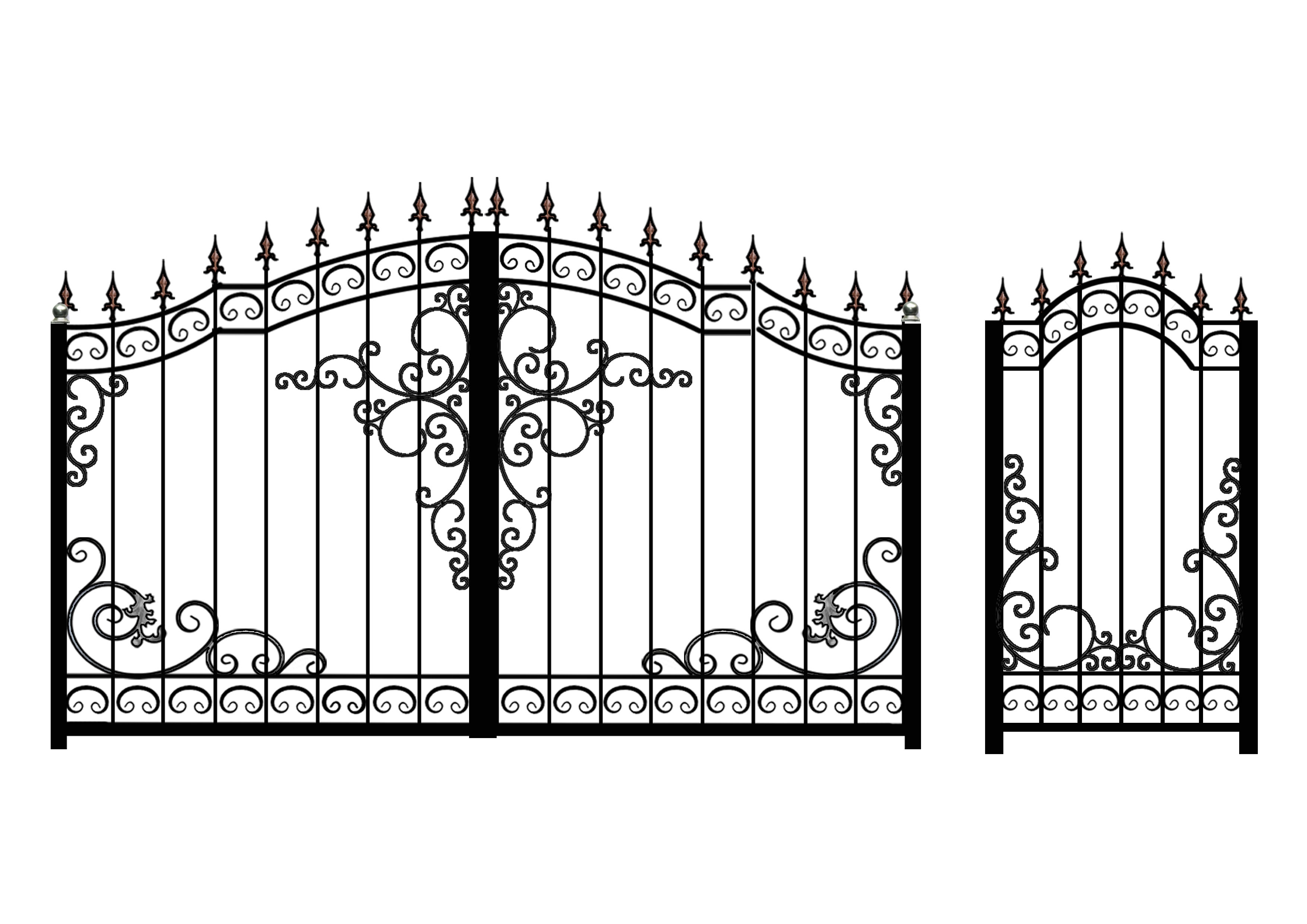 Эскизы кованых ворот - картинка, фото, чертеж