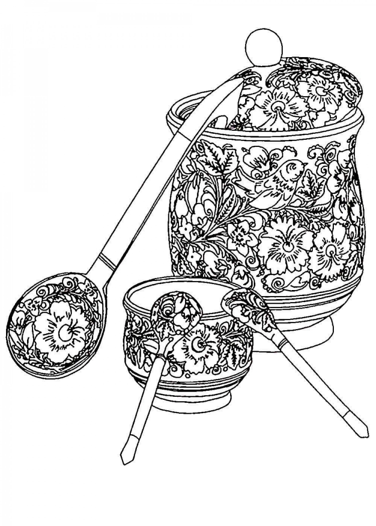 Хохлома раскраска