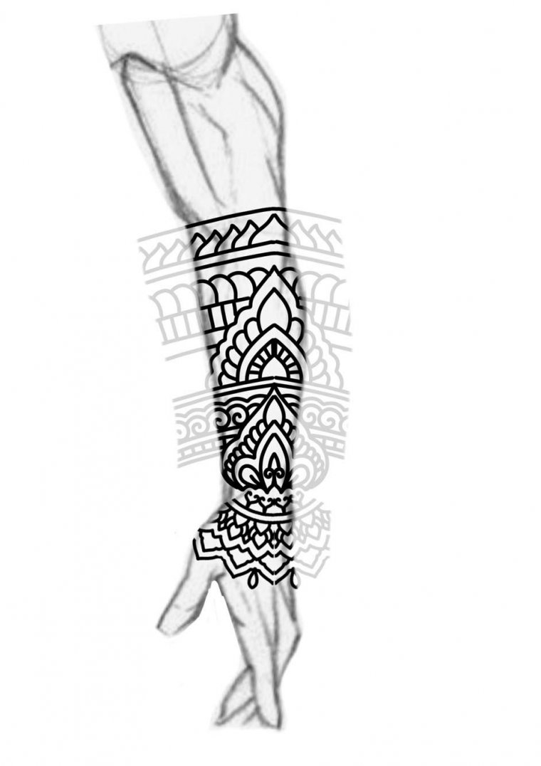 Тату рукав - эскизы, значение татуировки на всю руку