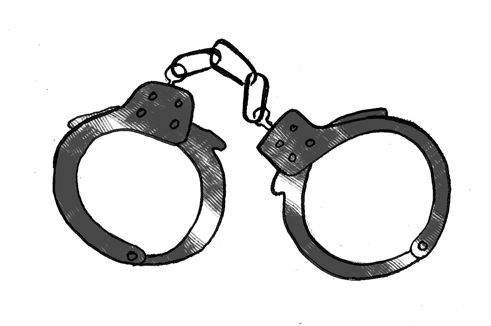 эскиз наручники на белом изолированных