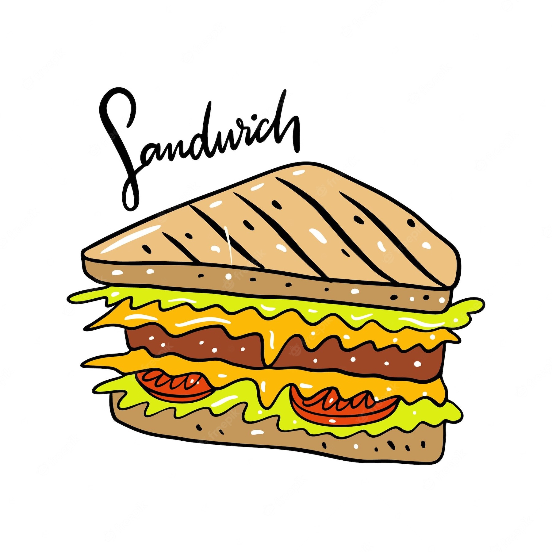 Раскраска сэндвичей: векторные изображения и иллюстрации, которые можно скачать бесплатно | Freepik