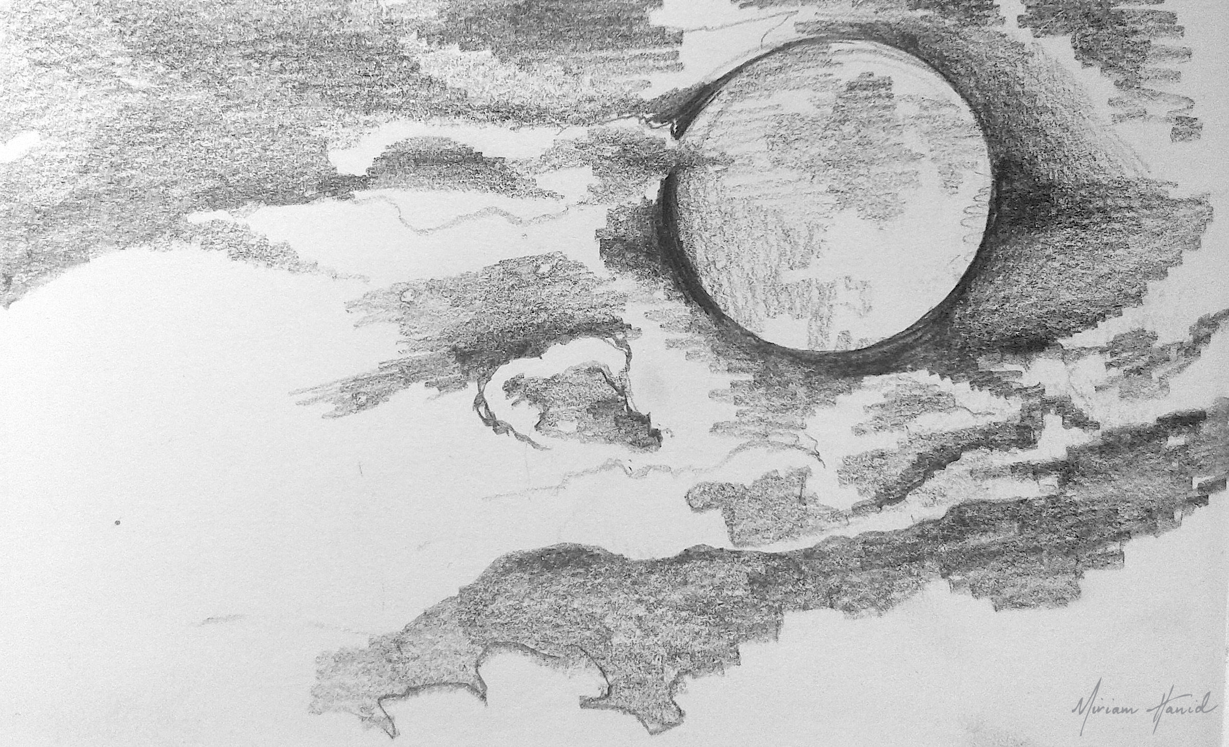 картинки луны карандашом для срисовки