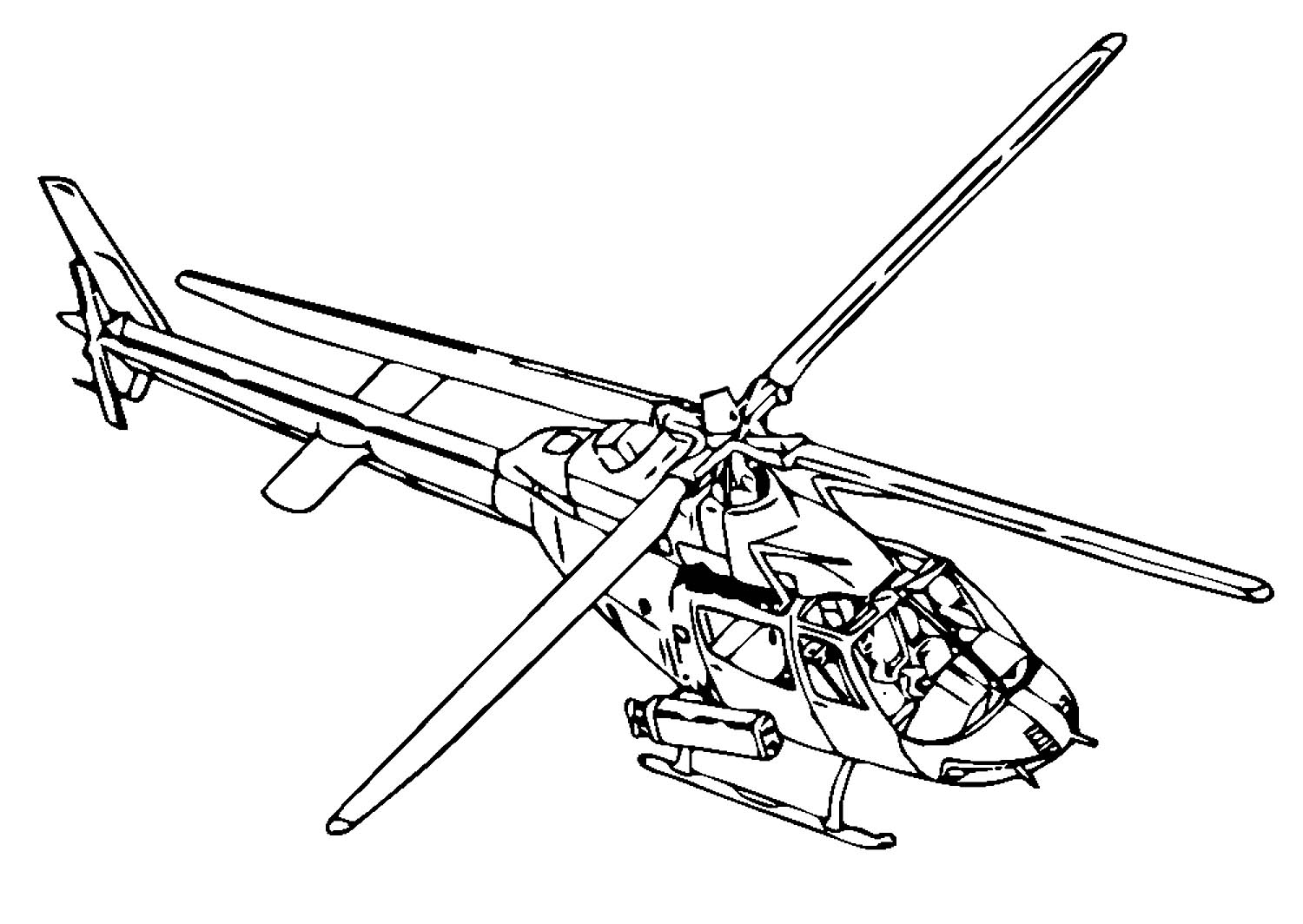 Раскраска Военный вертолёт