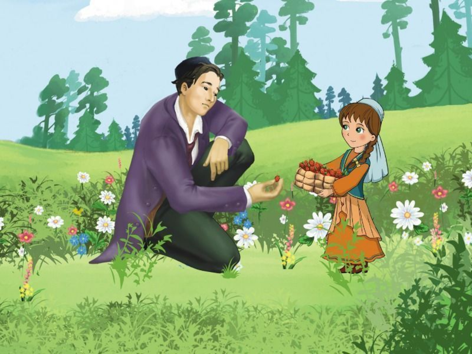 Иллюстрация на сказки Габдуллы Тукая на татарском. Габдулла тукай ребенку на татарском