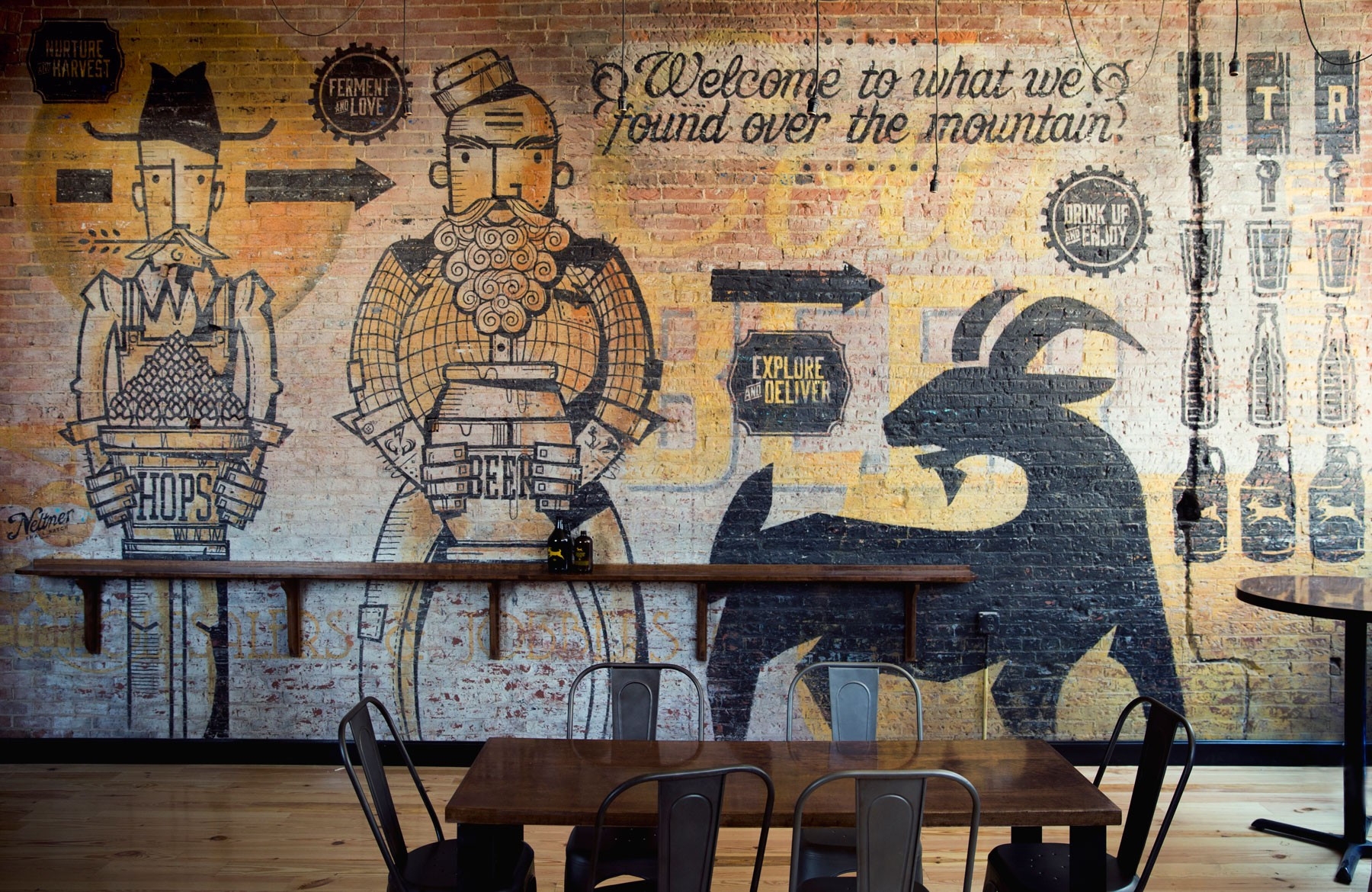 рисунки на стену в кафе