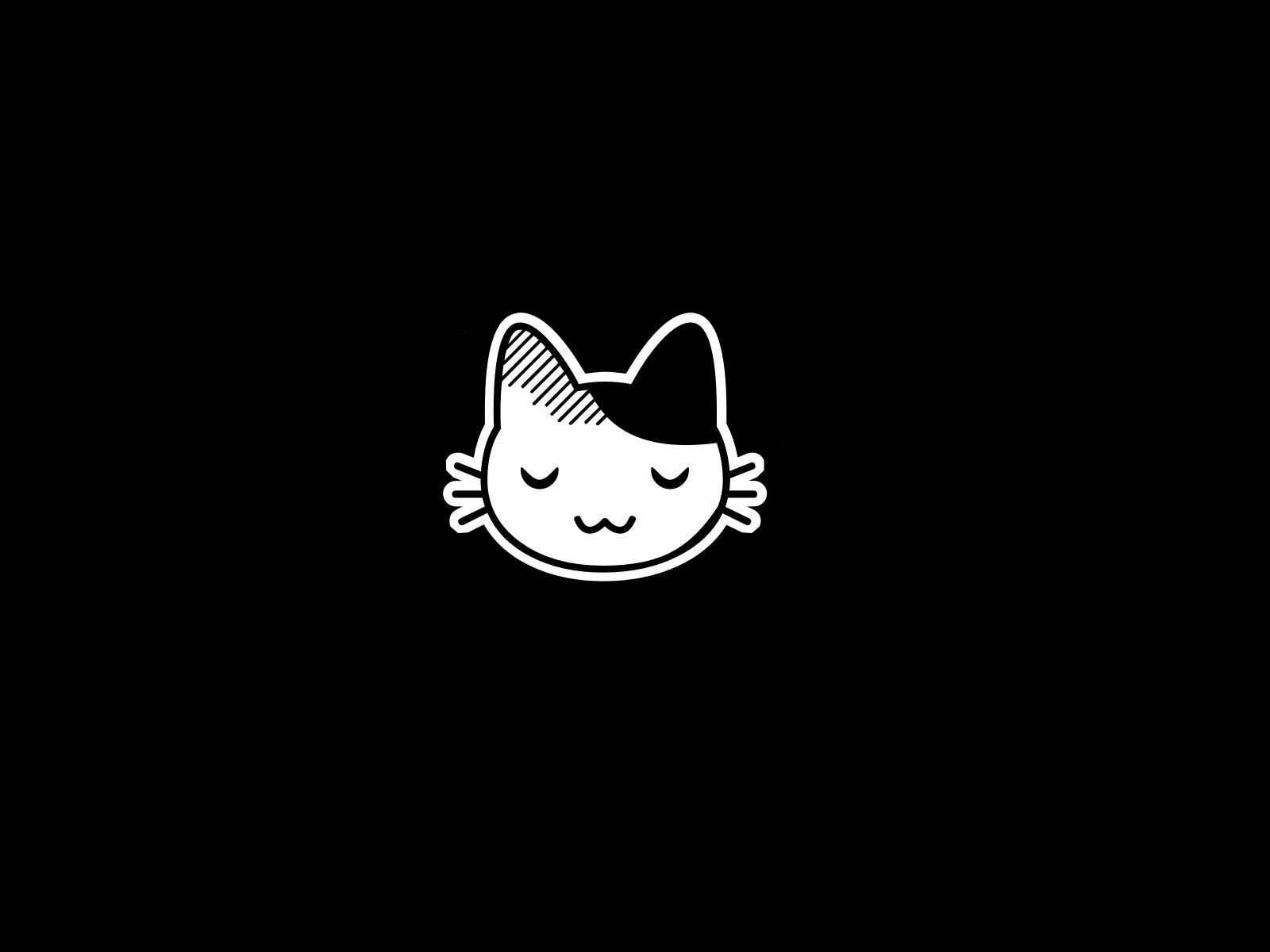 Черно белый котик рисунок - 72 фото