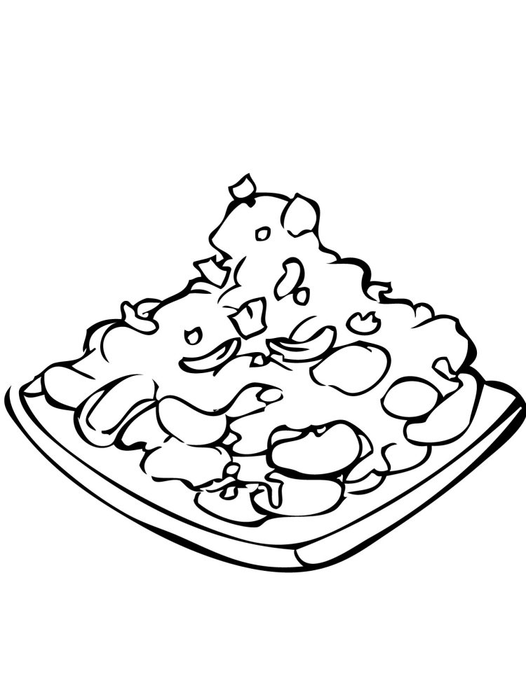 Картофель с мясом раскраска
