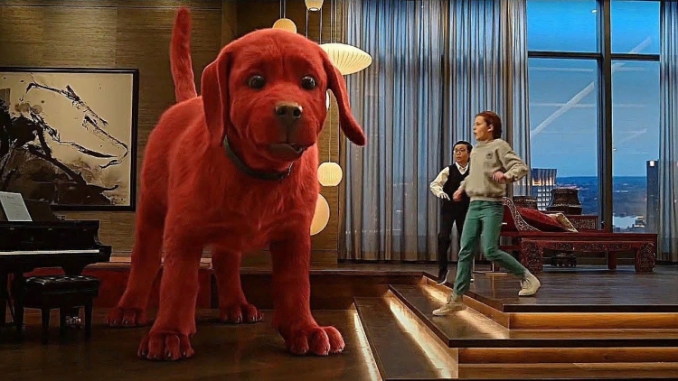 Раскраска красный пес клиффорд