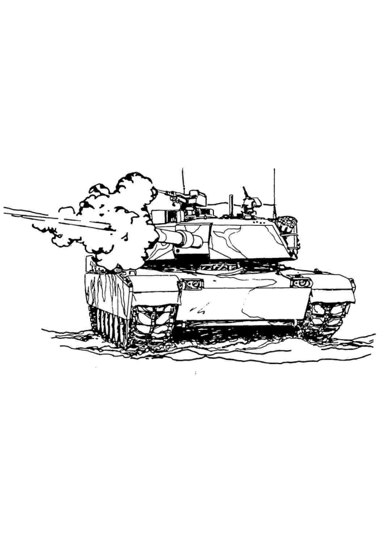 Раскраска танк т34 Военная техника для детей