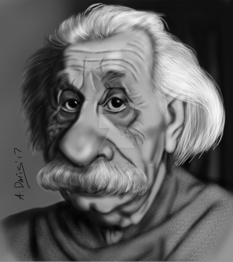 Эйнштейн рисунок карандашом