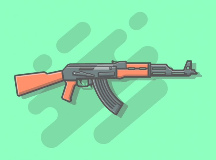 Рисунок калаша карандашом