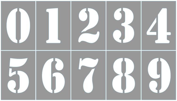 Number Stencils  Трафареты чисел, Трафареты для печати