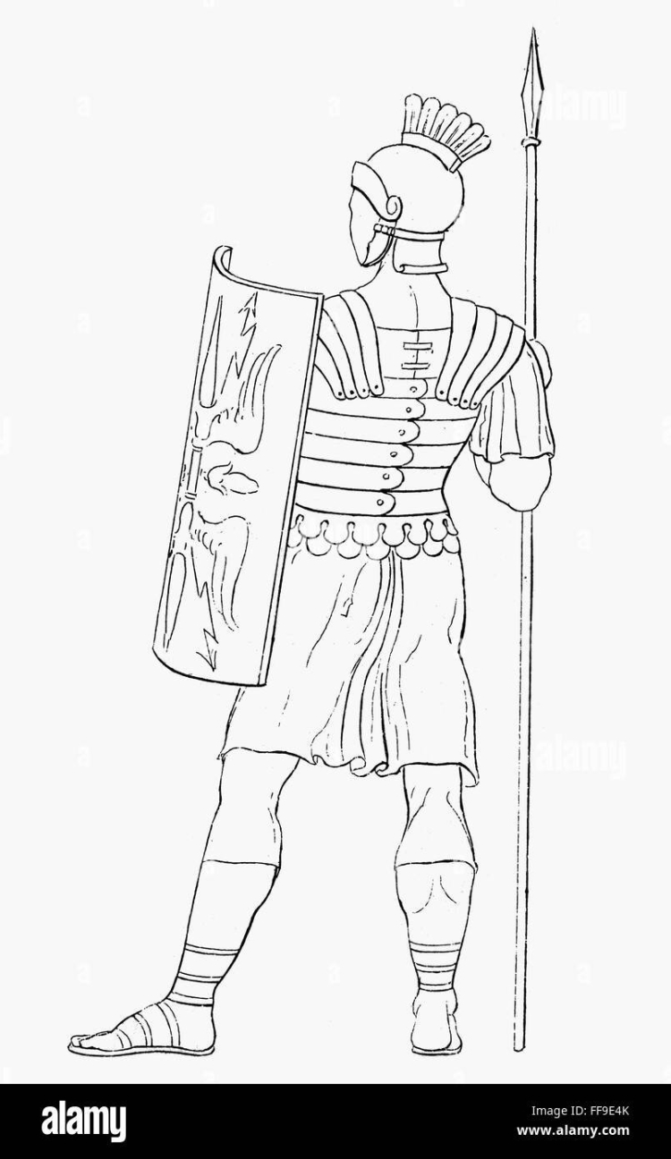 Римский воин рисунок карандашом