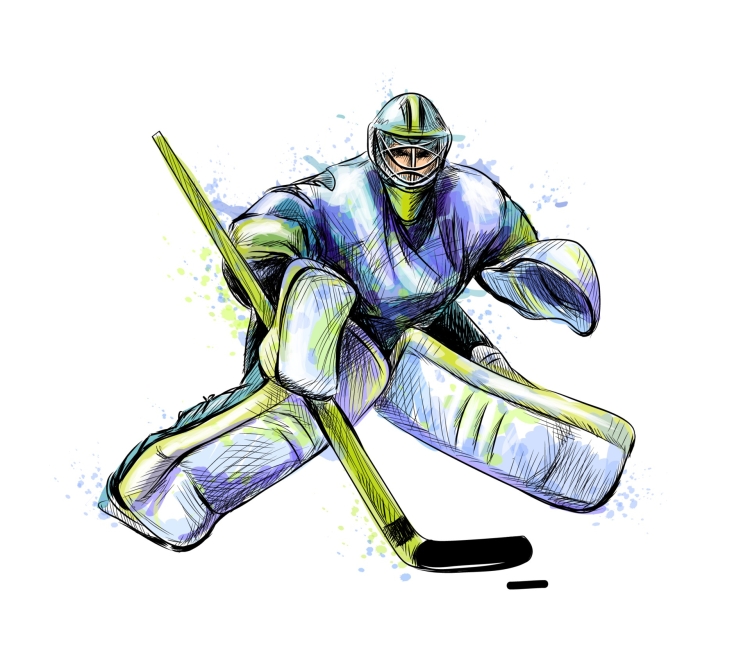 Легкий рисунок хоккеиста