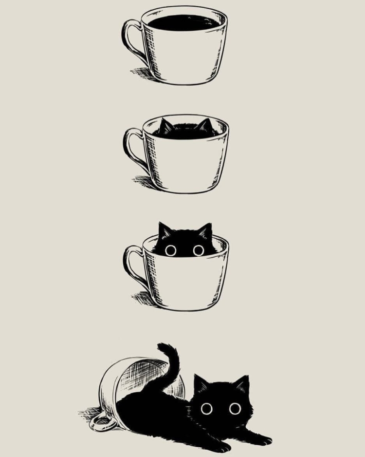 Легкие рисунки кошки