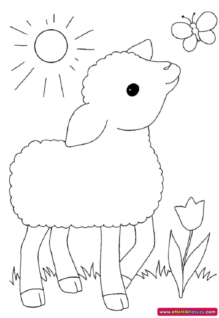 Трафарет овечки для аппликации
