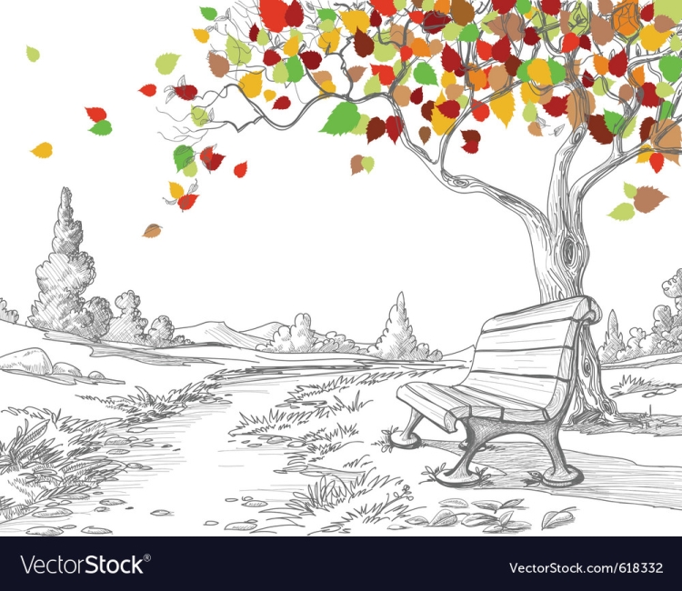 Легкий рисунок на тему осень